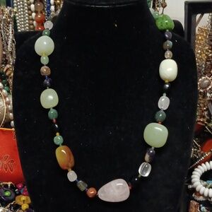 Multi Gemstone 670.00 ctw Necklace in 18K YG Plated 24 Inches